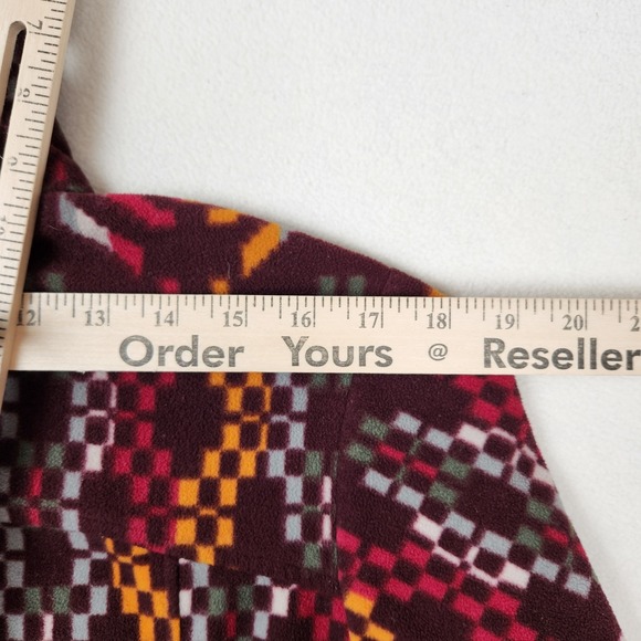 Woolrich Pullover Womens Large Fleece Aztec Geo Pattern Snap Front Pockets Warm - Picture 8 of 13